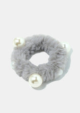 Load image into Gallery viewer, Multi Pearl Fur Scrunchies
