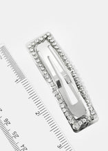 Load image into Gallery viewer, 2-Piece Rhinestone Studded Rectangle Snap Clips
