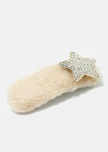 Load image into Gallery viewer, Rhinestone Studded Star Fuzzy Hair Clip
