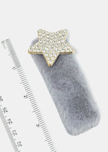Load image into Gallery viewer, Rhinestone Studded Star Fuzzy Hair Clip
