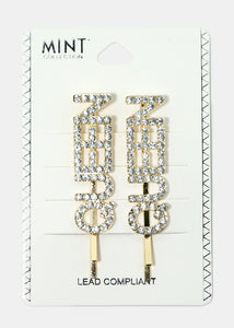 2 Piece Rhinestone "QUEEN" Hair Pins