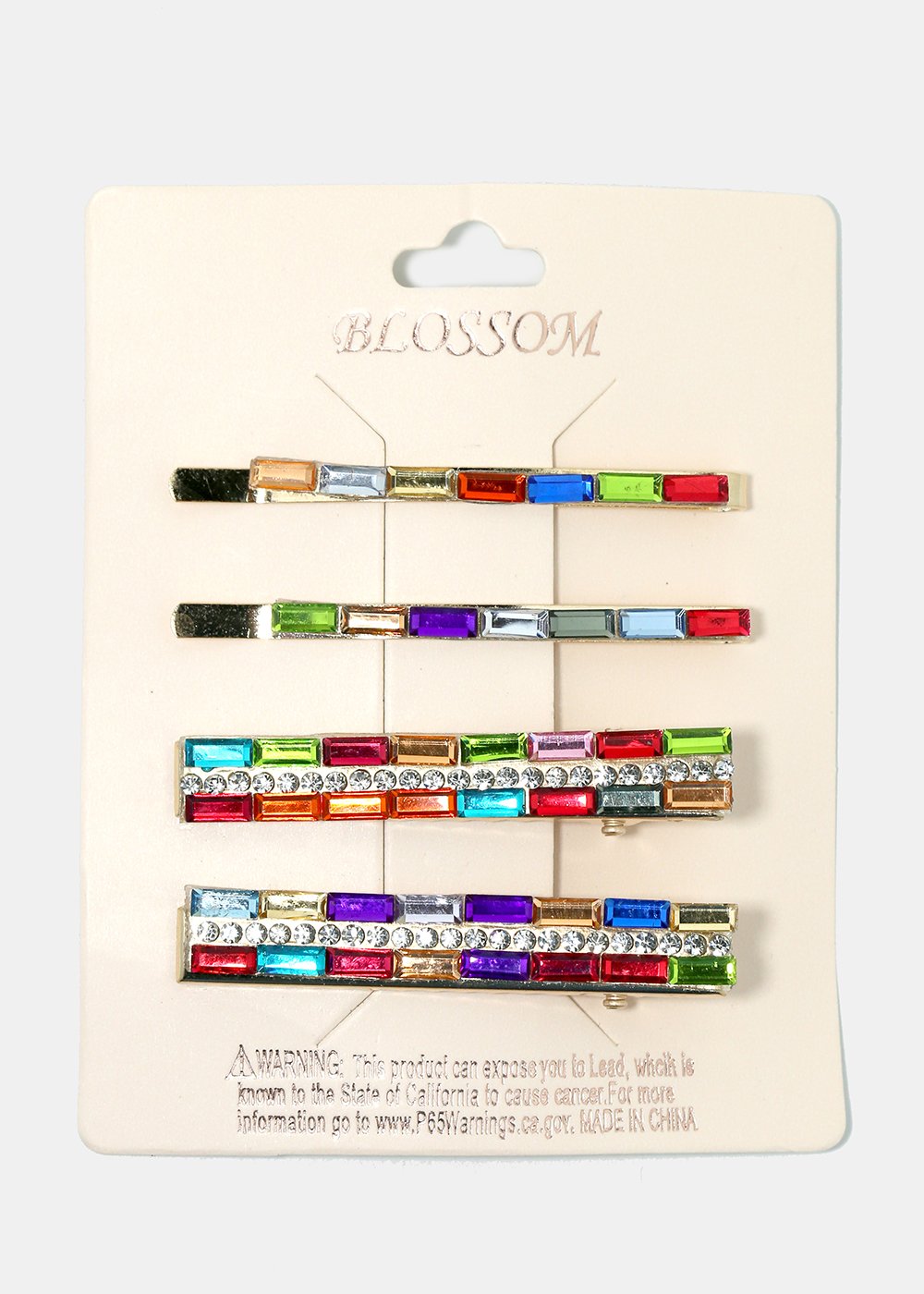 4-Piece Gemstone Studded Hair Pins