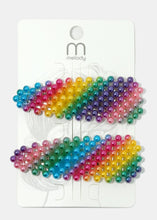 Load image into Gallery viewer, 2- Piece Rainbow Dotted Snap Clips

