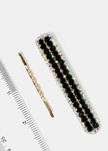Load image into Gallery viewer, 3-Piece Beaded and Rhinestone Hair Pins

