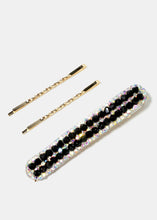 Load image into Gallery viewer, 3-Piece Beaded and Rhinestone Hair Pins
