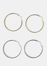 Load image into Gallery viewer, Rhinestone Studded Thick Hoop Earrings
