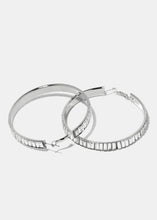 Load image into Gallery viewer, Rhinestone Studded Thick Hoop Earrings
