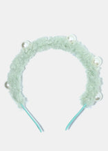 Load image into Gallery viewer, Pearl Studded Fuzzy Headband
