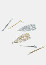 Load image into Gallery viewer, 3-Piece Pearl &amp; Rhinestone Hair Pin Set
