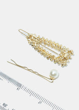 Load image into Gallery viewer, 3-Piece Pearl &amp; Rhinestone Hair Pin Set

