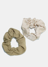 Load image into Gallery viewer, 2-Piece Textured &amp; Holographic Scrunchies
