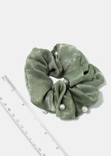 Load image into Gallery viewer, Pearl Studded Satin Scrunchies
