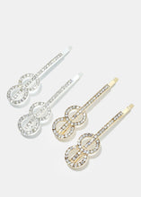 Load image into Gallery viewer, Rhinestone Linked Circle Hair Pins
