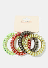 Load image into Gallery viewer, 4-Piece Metallic Spiral Hair Ties
