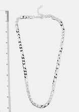 Load image into Gallery viewer, Figaro Style Silver Metal Necklace
