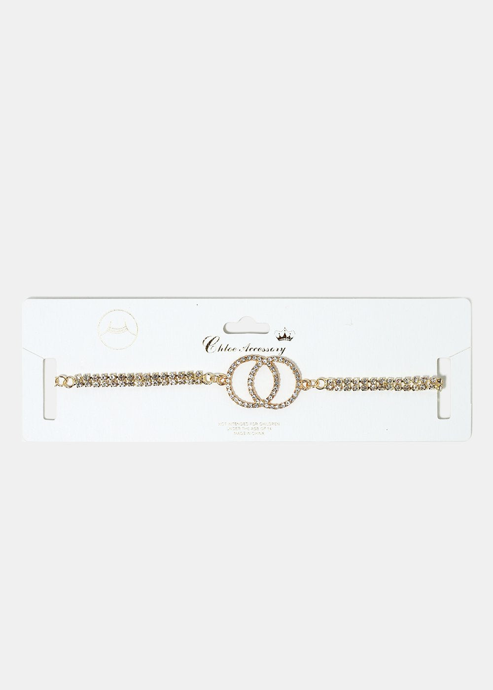 Linked Rhinestone Circle Choker