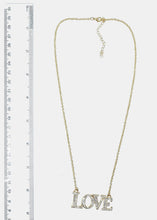 Load image into Gallery viewer, &quot;LOVE&quot; Rhinestone Pendant Necklace
