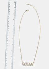 Load image into Gallery viewer, Rhinestone &quot;QUEEN&quot; Pendant Necklace
